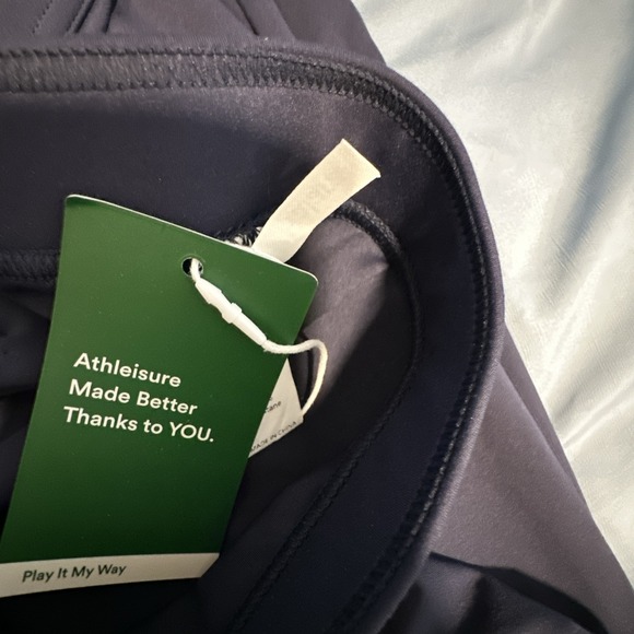 Halara Wide Leg Pants size L Pull on Faux Button Front Navy NWT - Picture 6 of 6